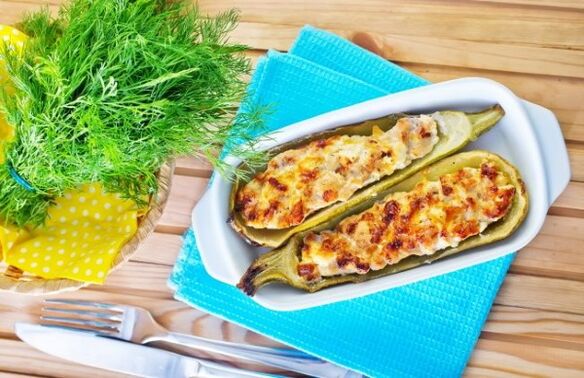 The Mediterranean diet is rich in vegetable dishes, such as zucchini with feta cheese.